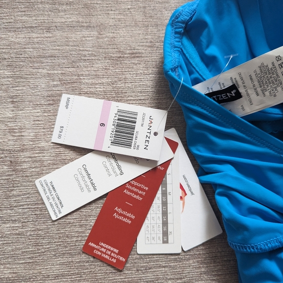 Jantzen blue one piece swimsuit - Picture 2 of 6